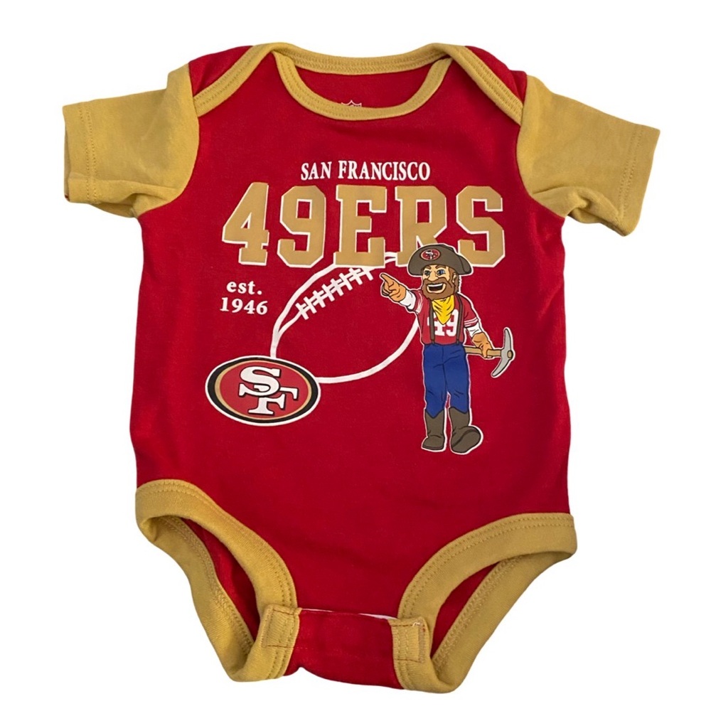 Brand New San Francisco 49ers Infant Onesie Red and Gold in 0-3 Months